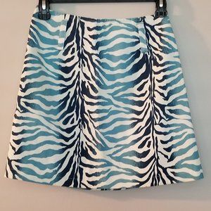 Adil Isik Fade Light Dark Blue Animal Print Skirt